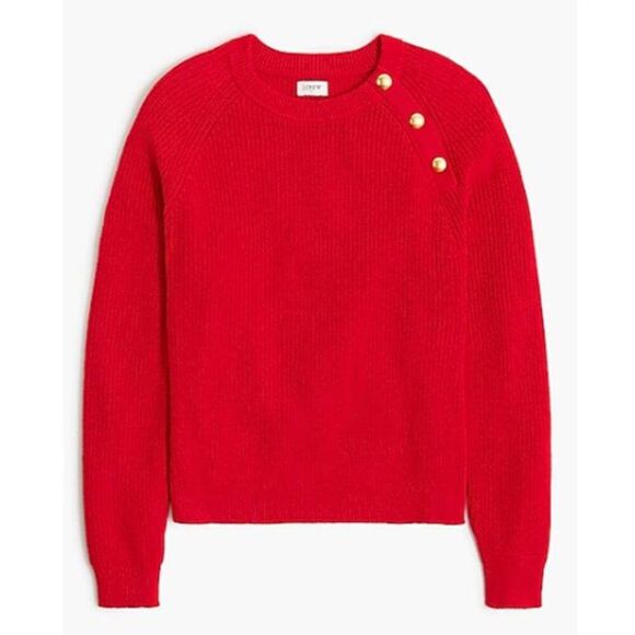 J Crew Women's Plus Size Cotton Sweater 3 Button Raglan Crewneck 2X - Picture 1 of 8